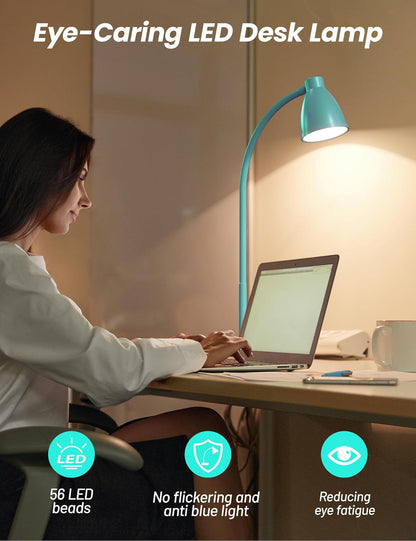 LED Desk Lamp with USB Charging Port 3 Color Modes Dimmable, Black