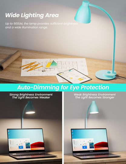 LED Desk Lamp with USB Charging Port 3 Color Modes Dimmable, Black