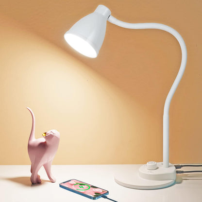 LED Desk Lamp with USB Charging Port 3 Color Modes Dimmable, Black