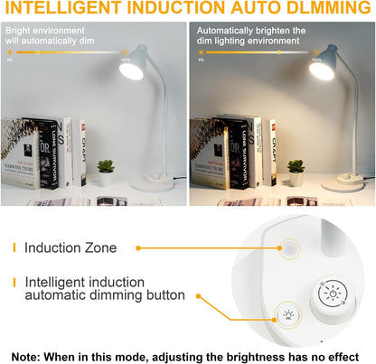 LED Desk Lamp with USB Charging Port 3 Color Modes Dimmable, Black