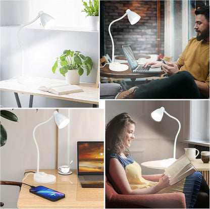 LED Desk Lamp with USB Charging Port 3 Color Modes Dimmable, Black