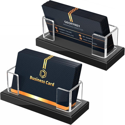 Acrylic Business Card Holder 2pcs, Gift Cards Display Stand for Desk