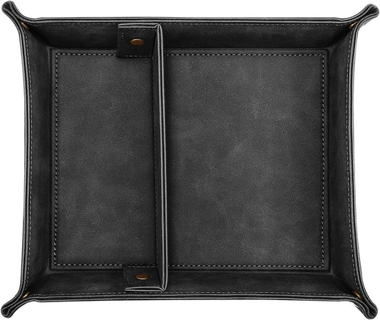 Valet Tray Desktop Storage Organizer with 2 Compartments