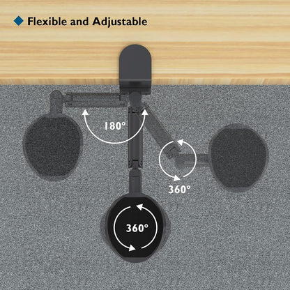 Adjustable Arm Rest for Desk, 360° Rotating & Extendable, Aluminum