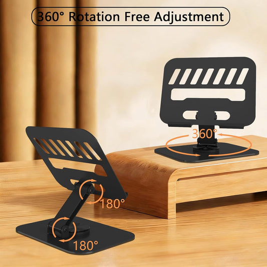 Metal Tablet Stand Holder Adjustable for iPad Kindle Tab, Black