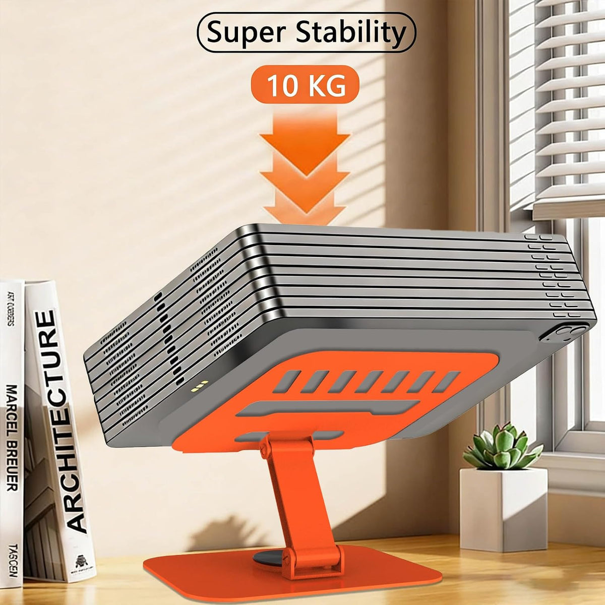 Metal Tablet Stand Holder Adjustable for iPad Kindle Tab, Black