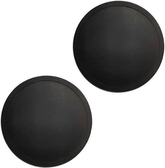 2 Pack Silicone Coasters for Drinks, Round Black Coasters with Grooved Design Cup Mat, Washable Durable Non-Slip Coasters Ideal for Coffee, Cold Drinks in the Kitchen or Bar