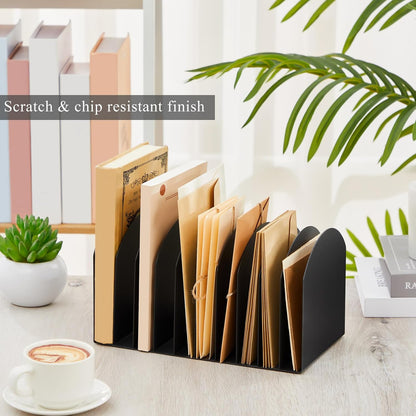Metal Desktop File Organizer, 15 Compartment, Vertical File Sorter