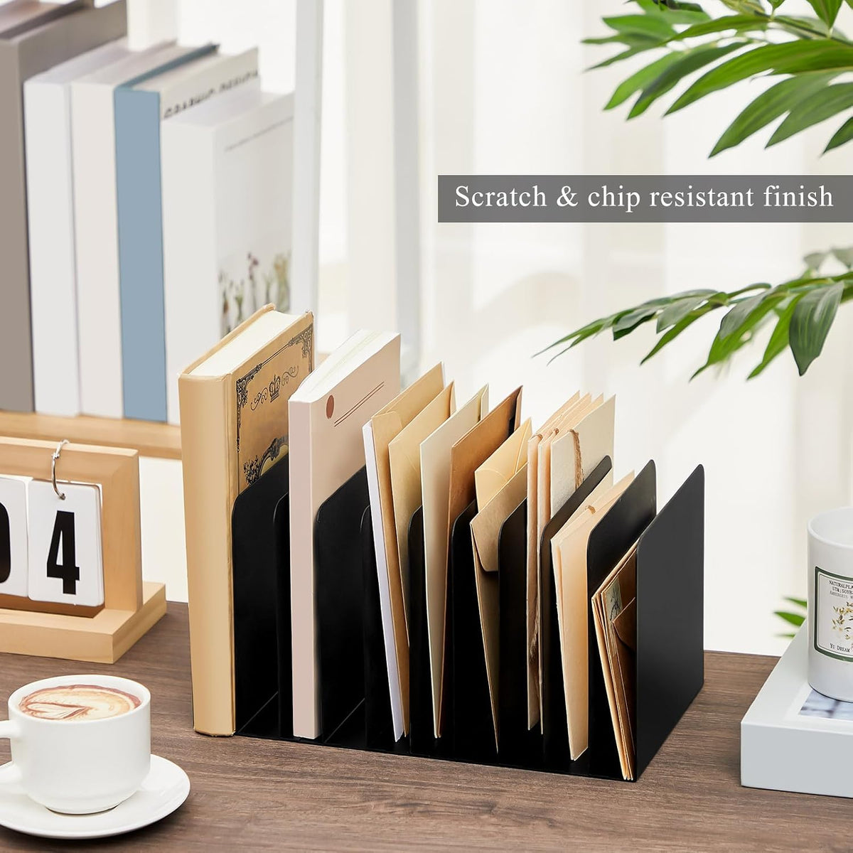 Metal Desktop File Organizer, 15 Compartment, Vertical File Sorter
