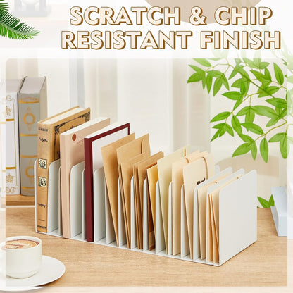 Metal Desktop File Organizer, 15 Compartment, Vertical File Sorter