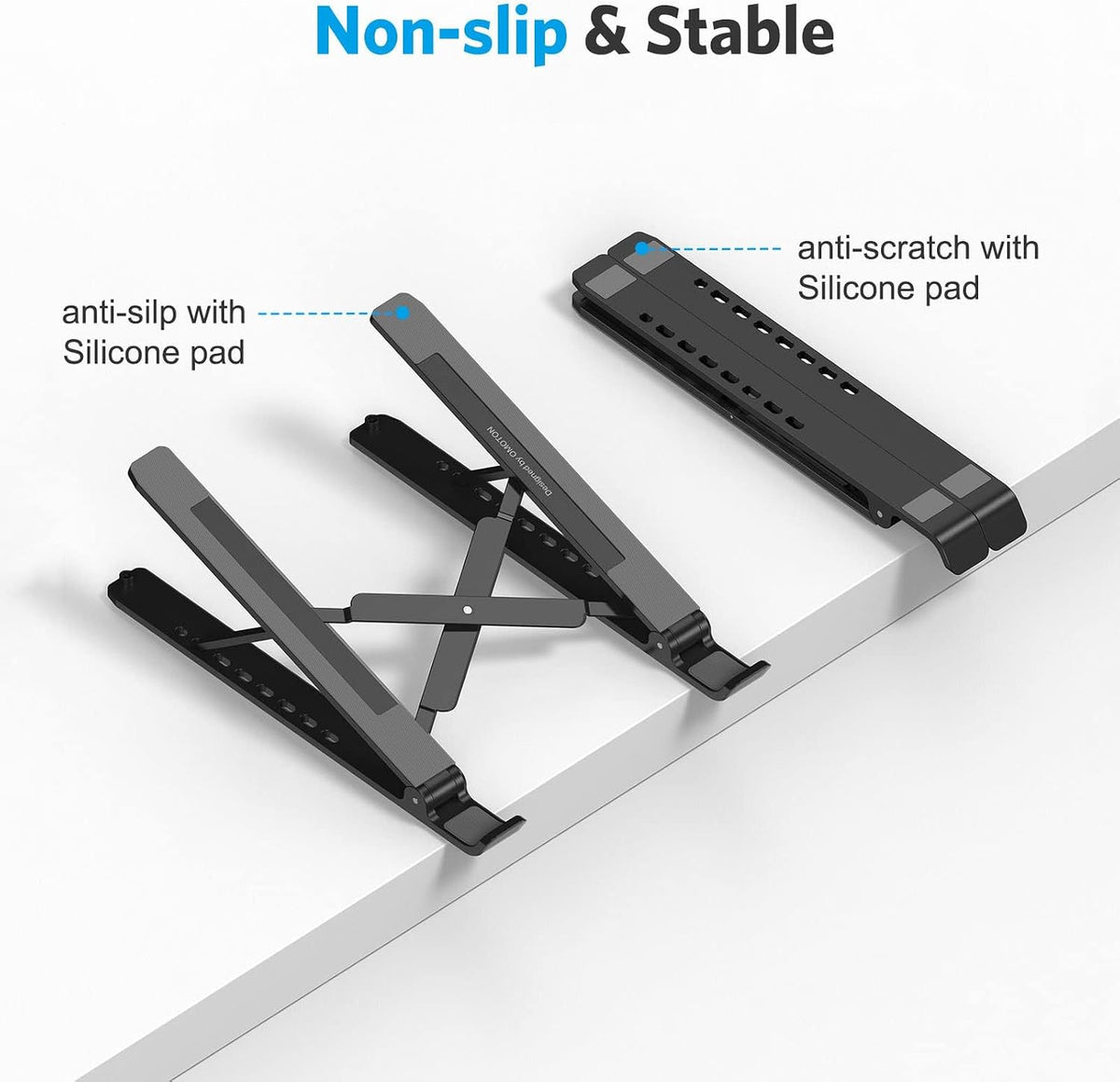 Portable Laptop Stand, Laptop Stand for Desk Ergonomic 7-Levels Angles Adjustable Computer Stand, ABS Laptop Riser Holder Compatible with All Laptops and iPad(10-15.6")