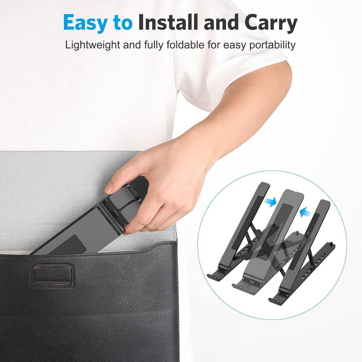 Portable Laptop Stand, Laptop Stand for Desk Ergonomic 7-Levels Angles Adjustable Computer Stand, ABS Laptop Riser Holder Compatible with All Laptops and iPad(10-15.6")