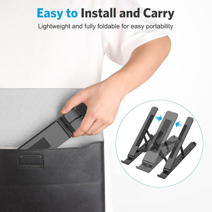 Portable Laptop Stand, Laptop Stand for Desk Ergonomic 7-Levels Angles Adjustable Computer Stand, ABS Laptop Riser Holder Compatible with All Laptops and iPad(10-15.6")