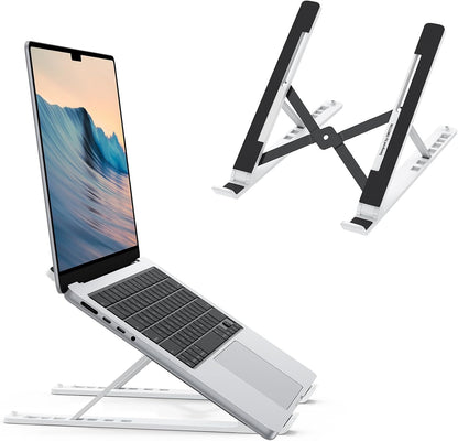 Portable Laptop Stand, Laptop Stand for Desk Ergonomic 7-Levels Angles Adjustable Computer Stand, ABS Laptop Riser Holder Compatible with All Laptops and iPad(10-15.6")