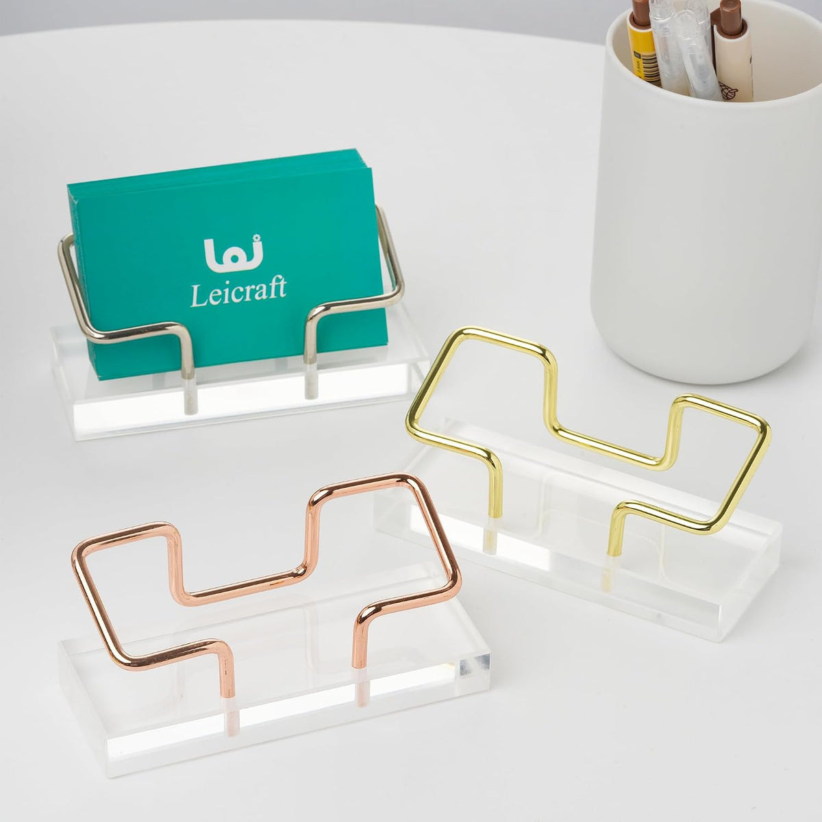 Business Card Holder for Desk, Modern Card Organizers