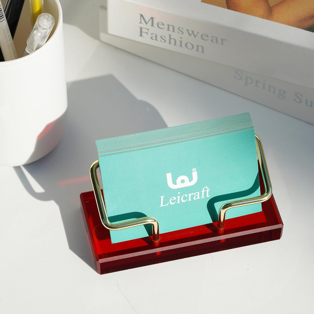 Business Card Holder for Desk, Modern Card Organizers