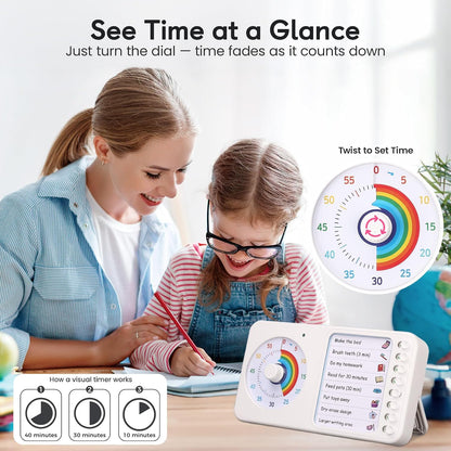 2-in-1 Visual Timer ADHD with Task Board, to-Do List, Checklist