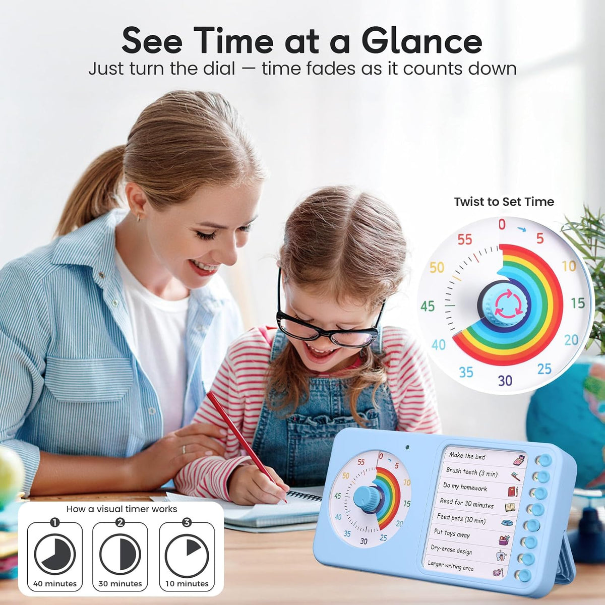 2-in-1 Visual Timer ADHD with Task Board, to-Do List, Checklist
