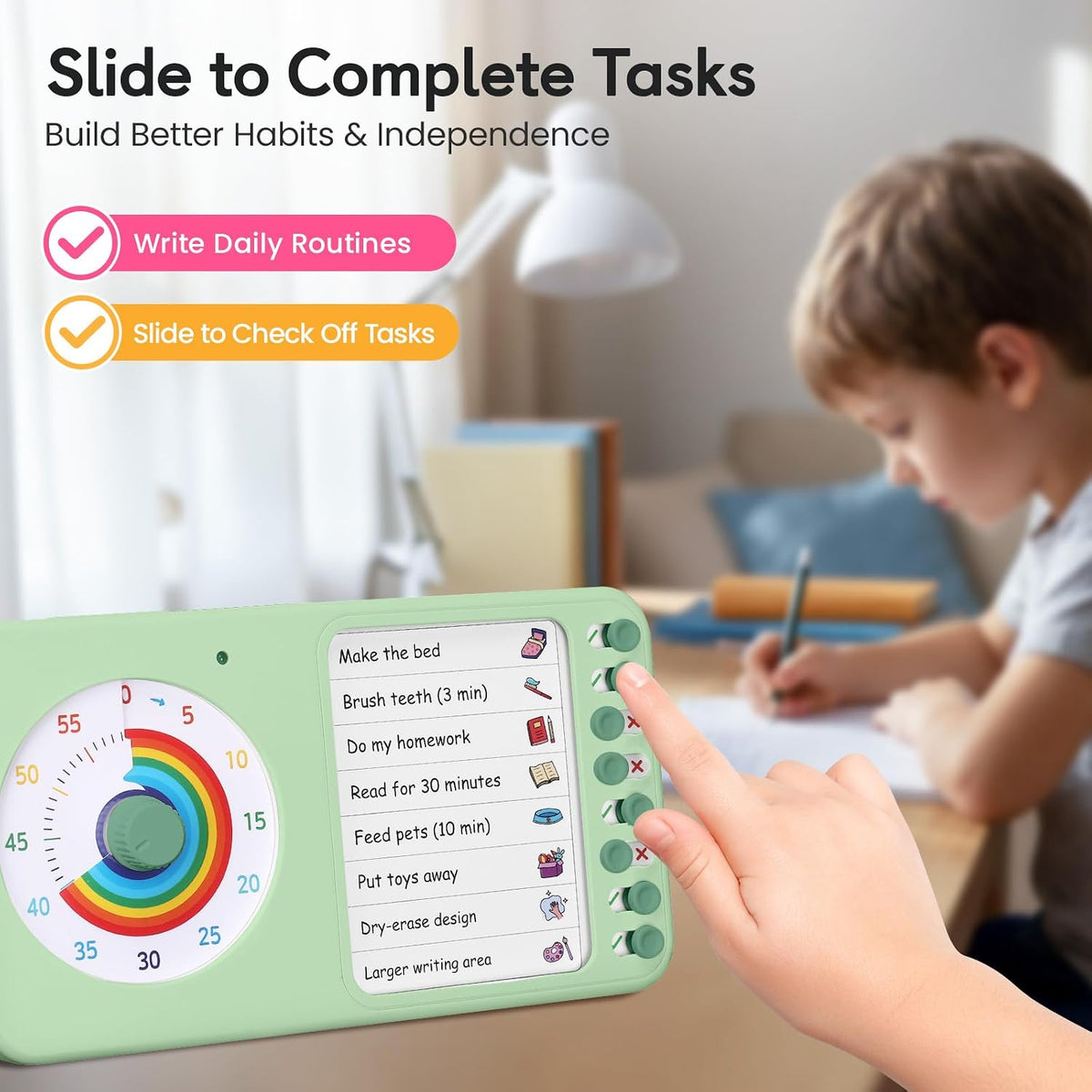 2-in-1 Visual Timer ADHD with Task Board, to-Do List, Checklist