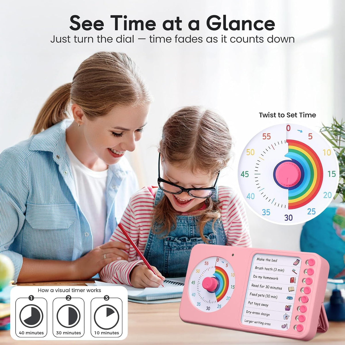2-in-1 Visual Timer ADHD with Task Board, to-Do List, Checklist