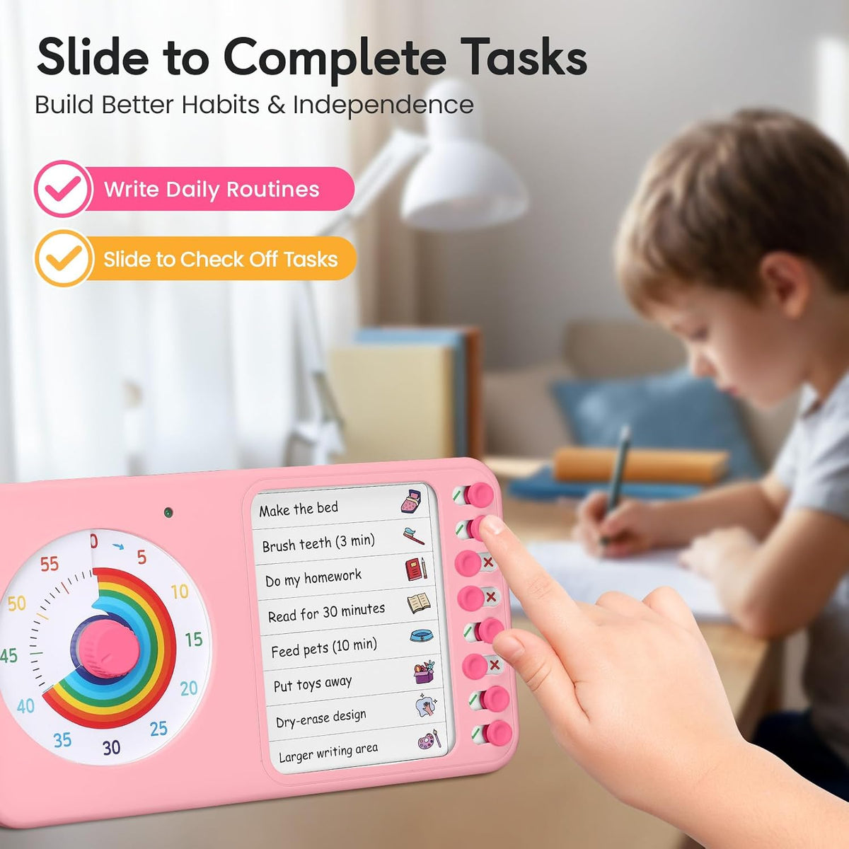 2-in-1 Visual Timer ADHD with Task Board, to-Do List, Checklist