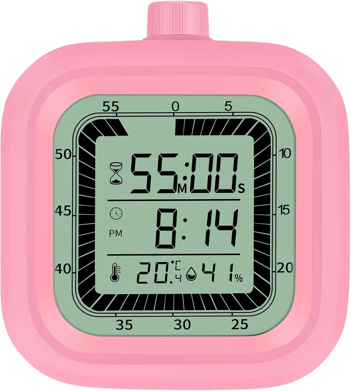 Visual Timer, 60 Minutes Countdown & Countup Timer, Digital Alarm Clock with Temperature and Humidity Monitor, 4 in 1 Multifunctional Desk Clock for Kids Study, Kitchen, Office and Home,Blue