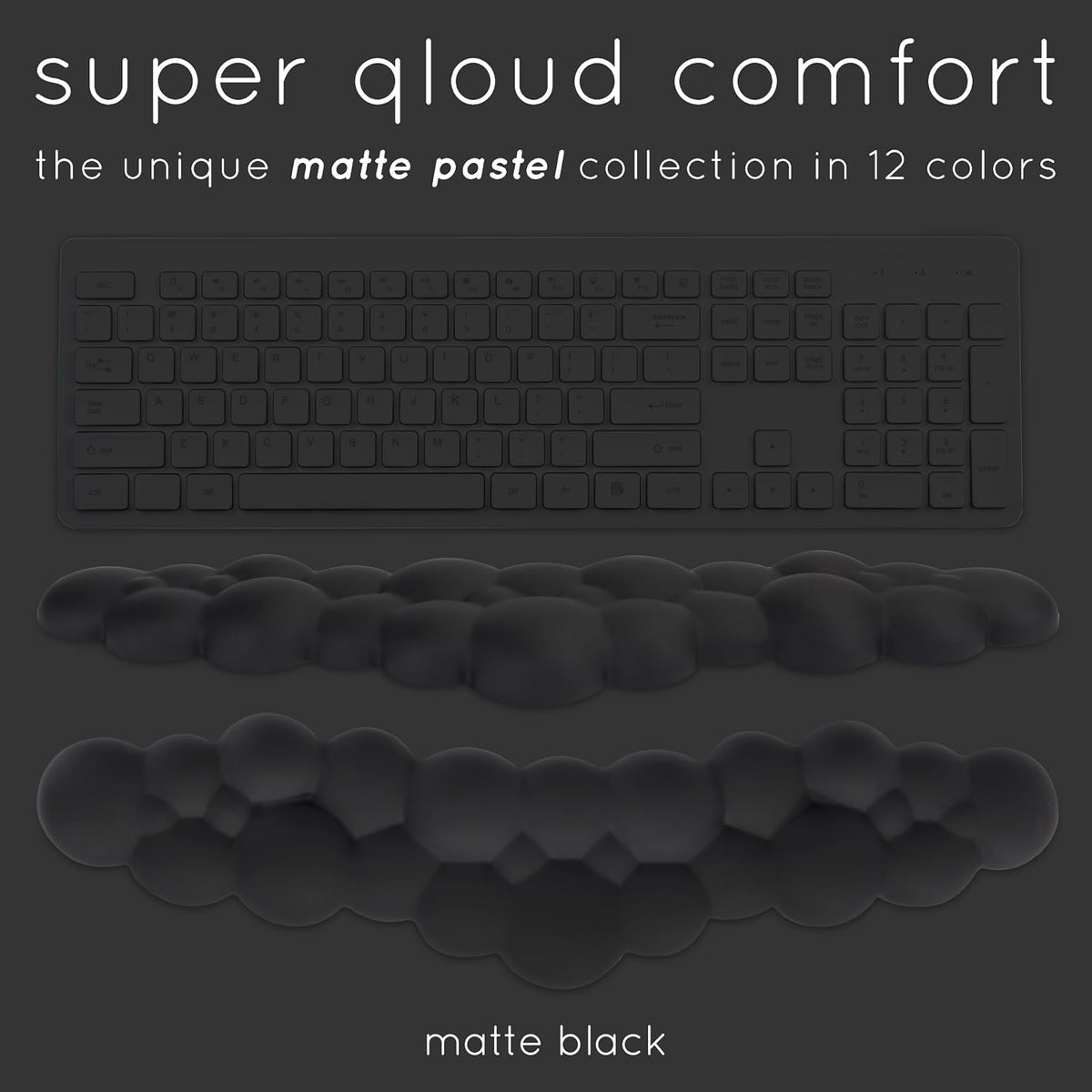 Cloud Keyboard Wrist Rest – Qloud Cloud Wrist Rest for Computer Keyboard and Mouse, Ergonomic Memory Foam Wrist Pad with Non-Slip Base, Includes Cloud Mouse Pad – White