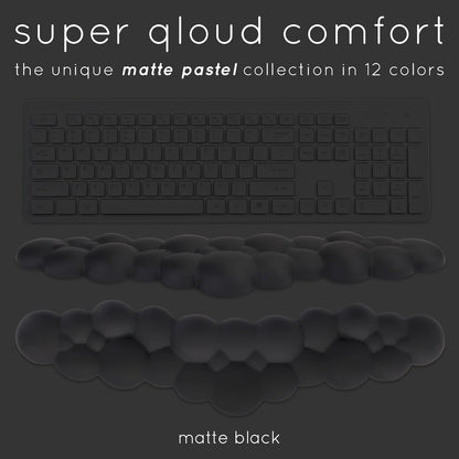 Cloud Keyboard Wrist Rest – Qloud Cloud Wrist Rest for Computer Keyboard and Mouse, Ergonomic Memory Foam Wrist Pad with Non-Slip Base, Includes Cloud Mouse Pad – White