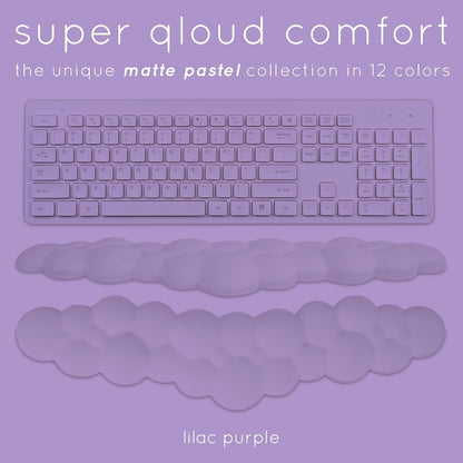 Cloud Keyboard Wrist Rest – Qloud Cloud Wrist Rest for Computer Keyboard and Mouse, Ergonomic Memory Foam Wrist Pad with Non-Slip Base, Includes Cloud Mouse Pad – White