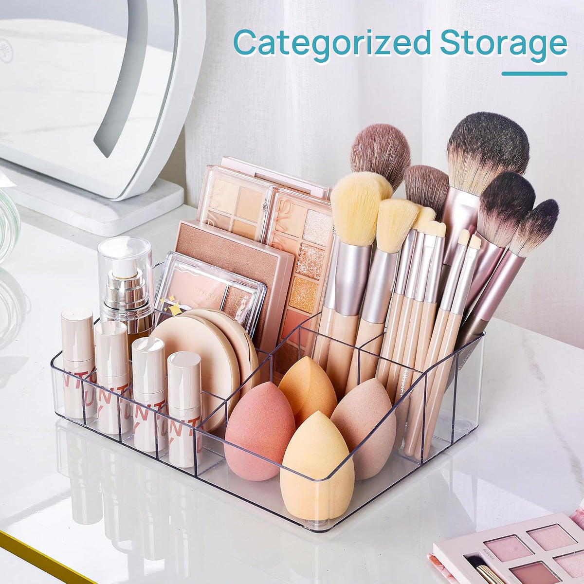 3 Tier Clear Makeup Organizer with 2 Drawers