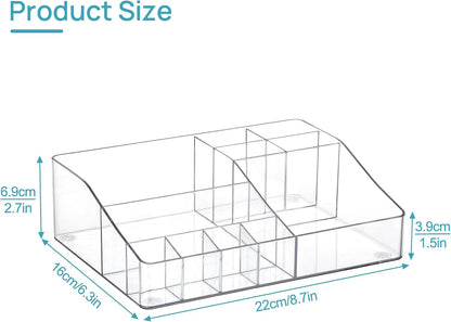 3 Tier Clear Makeup Organizer with 2 Drawers
