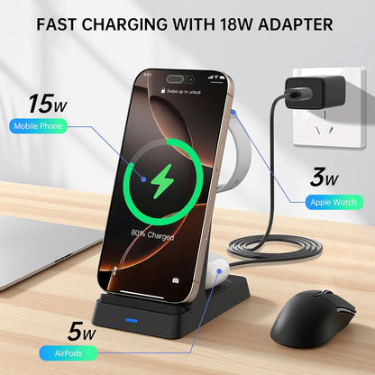 2026 Magnetic 3 in 1 Fast Wireless Charger