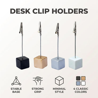 4Pcs Alligator Clip Memo Holders - Heavy-Duty Desktop Organizers for Office/Home, Multi-Angle Picture Frame Stand with Card Clasps, Desk Accessories for Notes/Photos/Paper Display