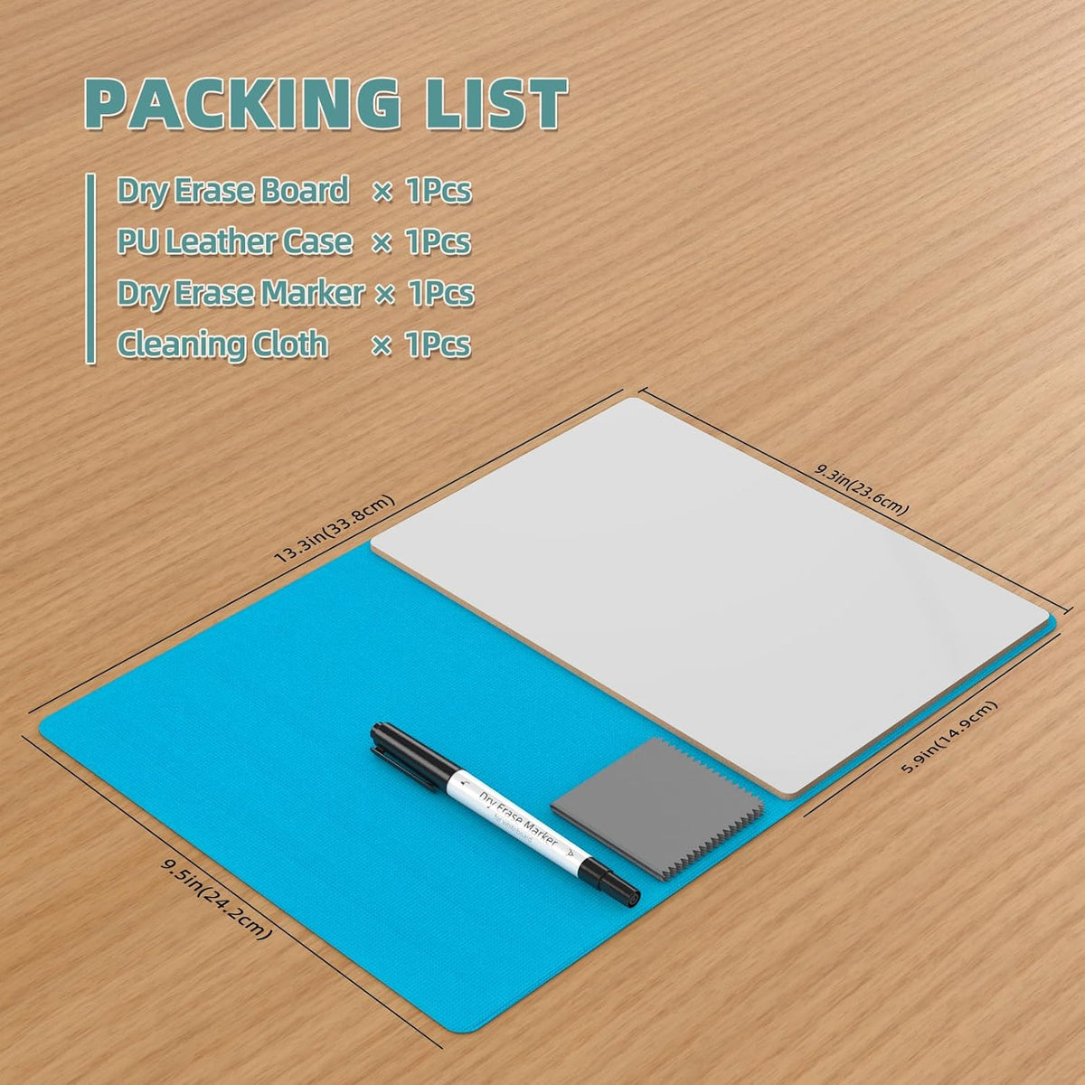 Portable Small White Board,Reusable Dry Erase Board with Stand,Desktop Whiteboard for Office Meeting Bussiness Home 9" x 6" with Marker, Wipe Cloth (Blue)