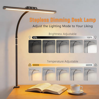 LED Desk Lamp for Home Office, Flexible Gooseneck Desk Lamp with Clamp