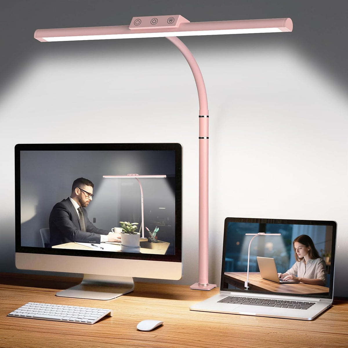 LED Desk Lamp for Home Office, Flexible Gooseneck Desk Lamp with Clamp
