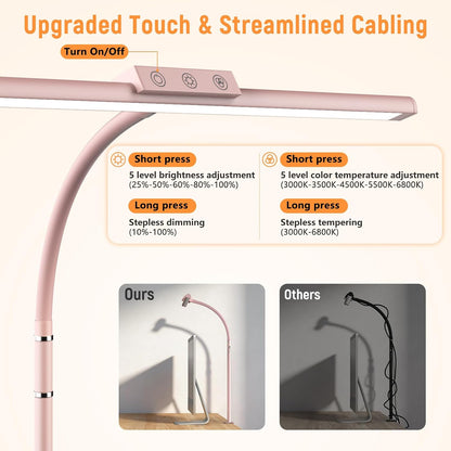 LED Desk Lamp for Home Office, Flexible Gooseneck Desk Lamp with Clamp