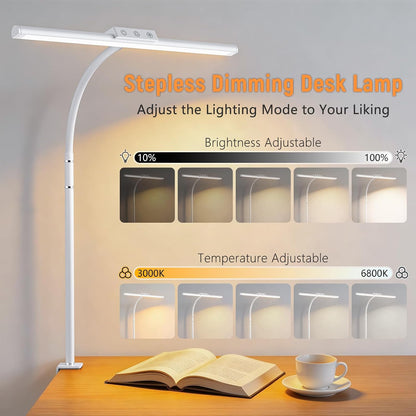 LED Desk Lamp for Home Office, Flexible Gooseneck Desk Lamp with Clamp
