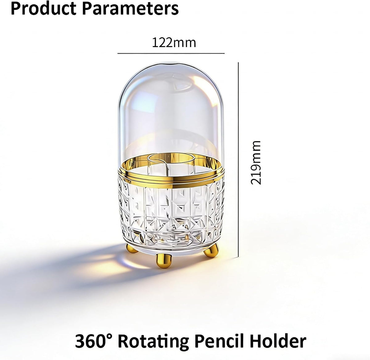 Dark Green Pen Pencil Holder for Desk, 360° Rotating Pen Organizer, Green Office Supplies, Cute Pen Holder, 6-Compartment Pencil Holder Rotating