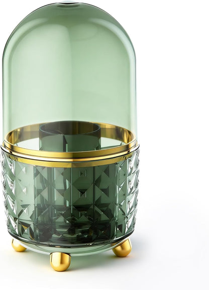 Dark Green Pen Pencil Holder for Desk, 360° Rotating Pen Organizer, Green Office Supplies, Cute Pen Holder, 6-Compartment Pencil Holder Rotating