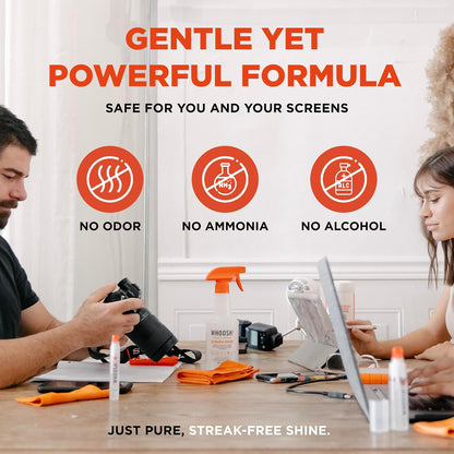! Screen Shine Pro – Refillable TV Screen Cleaner & Cloth, 16.9 fl oz