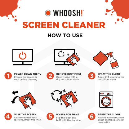 ! Screen Shine Pro – Refillable TV Screen Cleaner & Cloth, 16.9 fl oz