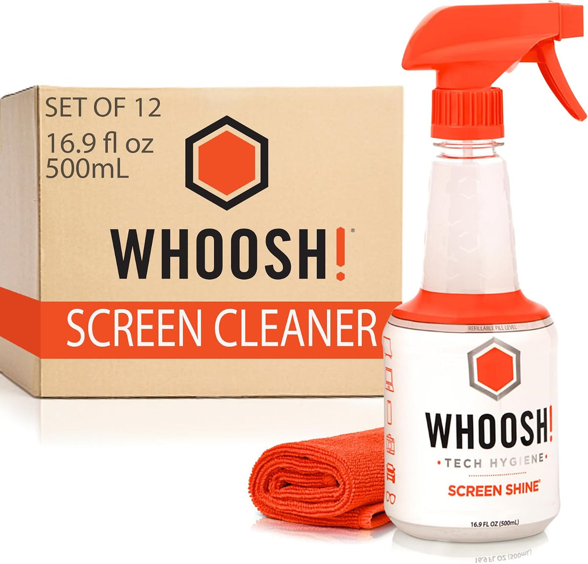 ! Screen Shine Pro – Refillable TV Screen Cleaner & Cloth, 16.9 fl oz