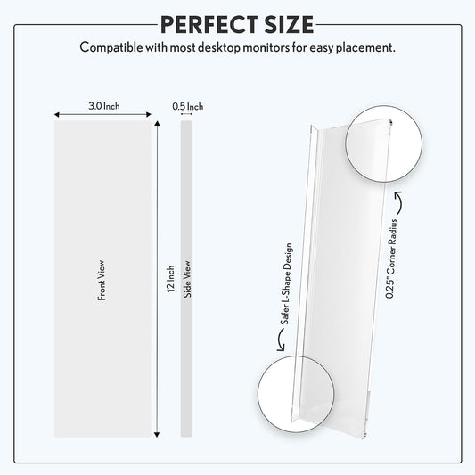 Computer Monitor Memo Board Sticky Note Holder Semi-Transparent