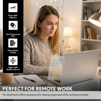 Computer Monitor Memo Board Sticky Note Holder Semi-Transparent