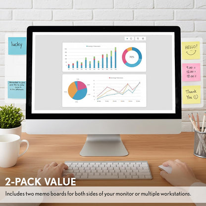 Computer Monitor Memo Board Sticky Note Holder Semi-Transparent