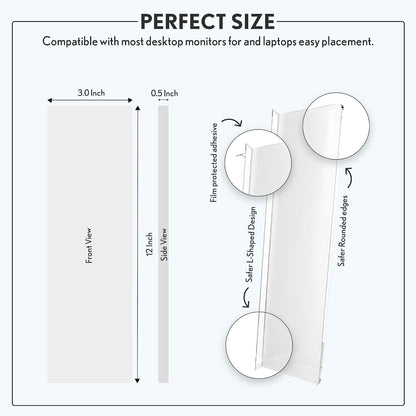 Computer Monitor Memo Board Sticky Note Holder Semi-Transparent