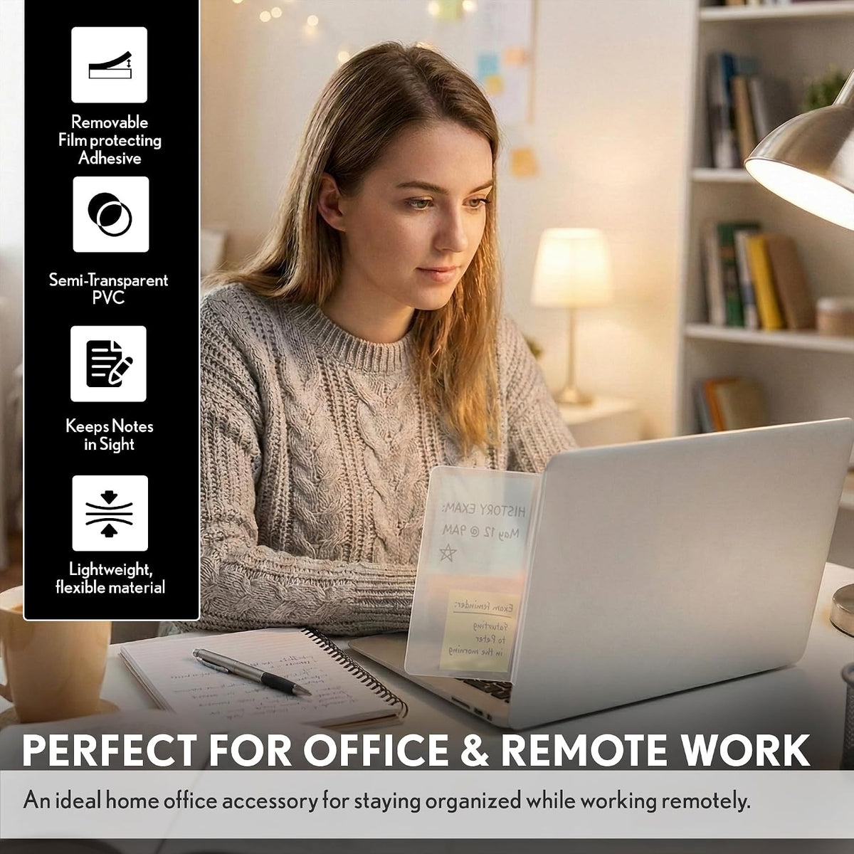 Computer Monitor Memo Board Sticky Note Holder Semi-Transparent