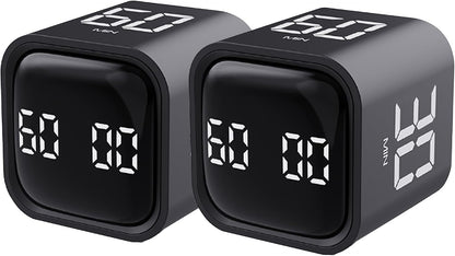 Rotating Pomodoro Timer 5,10,30, 60 Minutes Preset,Desk Productivity Flip Timer, Visual Cube Countdown Stopwatch,Custom Modes/Vibration/High/Low Volume,ADHD Timers, for Study, Work, School, Kitchen