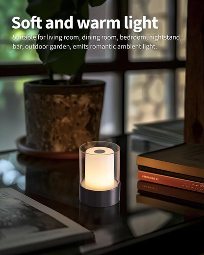4" Black Cordless Table Lamp Set of 2, Outdoor Rechargeable Lamp